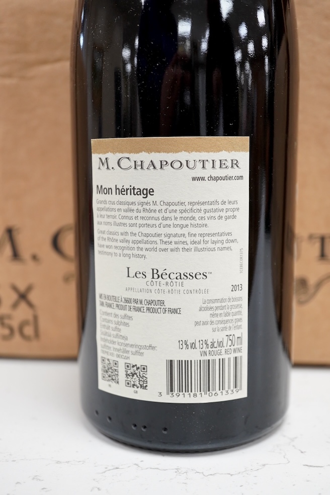 Eighteen bottles of Les Becasses, M Chapoutier 2013, in original boxes. Condition - good, storage history unknown